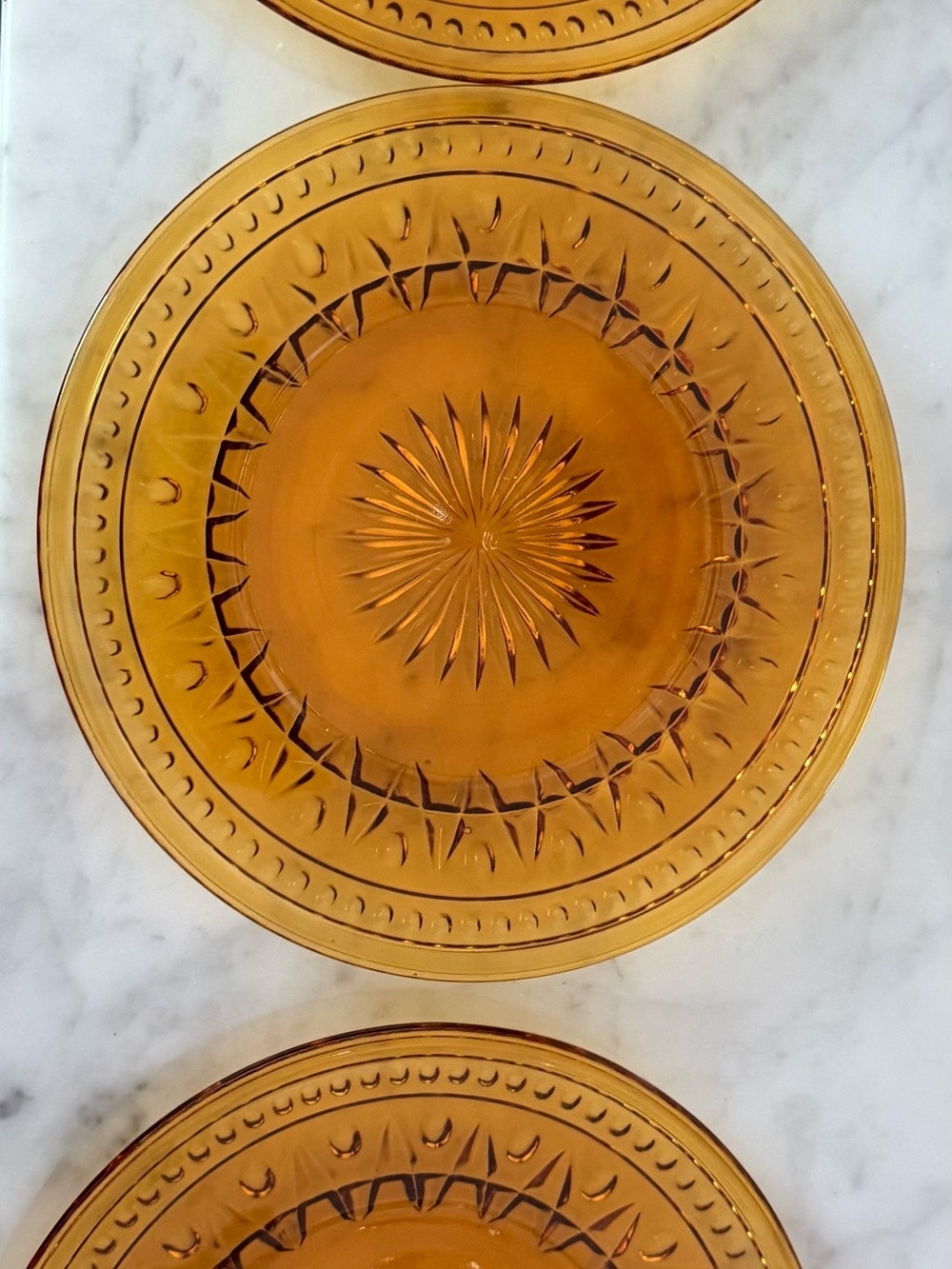 Vintage Amber Luminarc 1 Salad Dessert Luncheon Plate 8" - set of 3